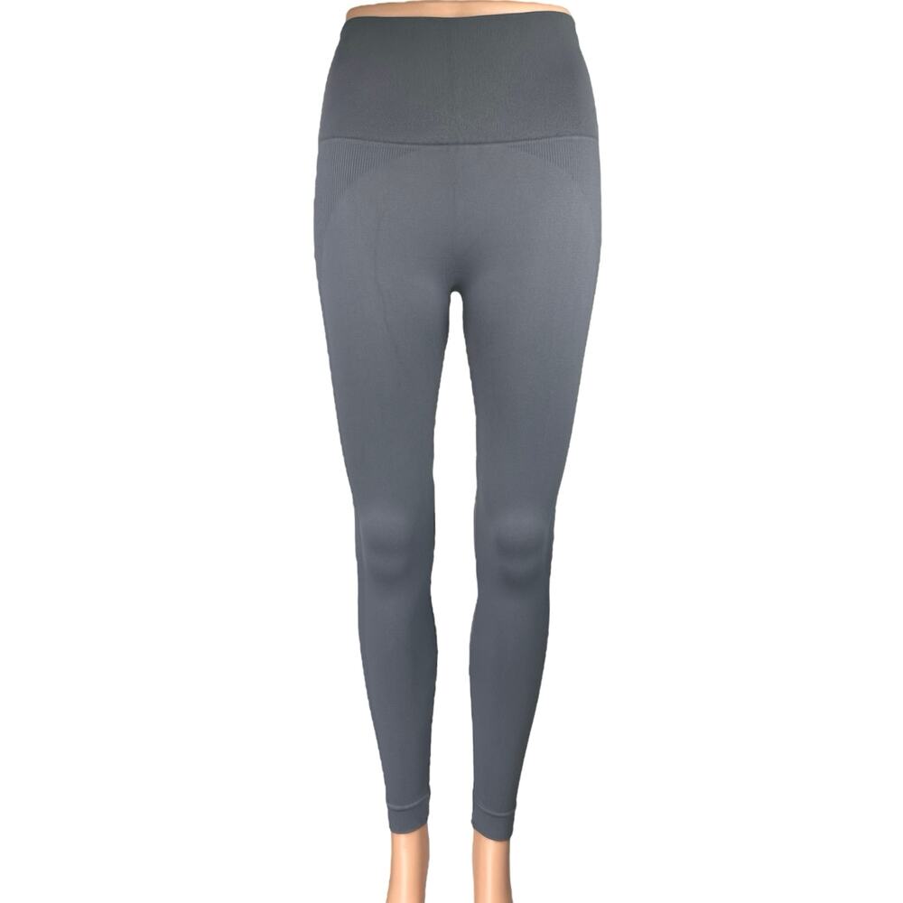 Set Active Blue Gray Skinny Leg Mid Rise Activewear Yoga Gym Leggings Pants Sz S